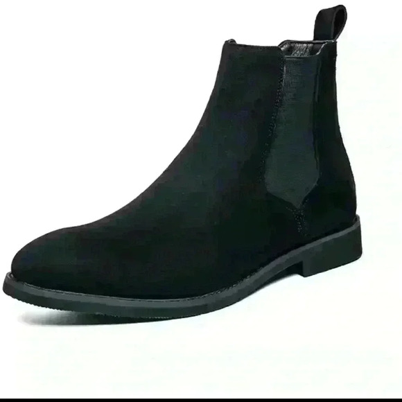 Black Chelsea Boots Men Flock Slip-On Business Men Short
Boots Size 39 - Picture 2 of 9